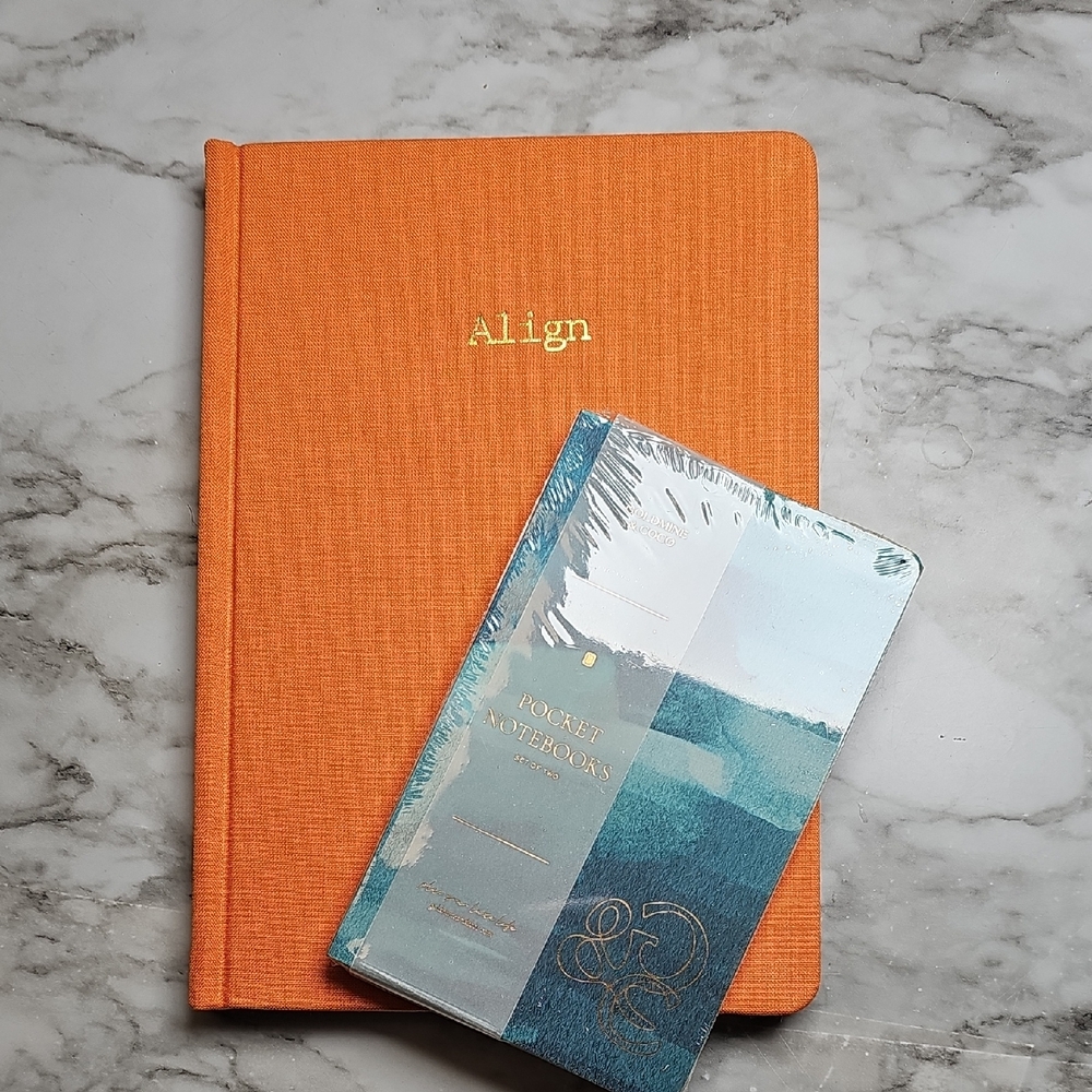 Orange Hardcover Notebook Set